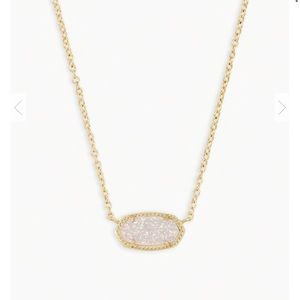 Elisa Gold Pendant Necklace in Iridescent Drusy